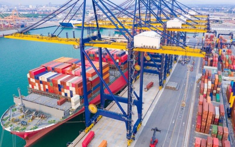 Container port operations supporting export tax strategies and IC-DISC financial drivers
