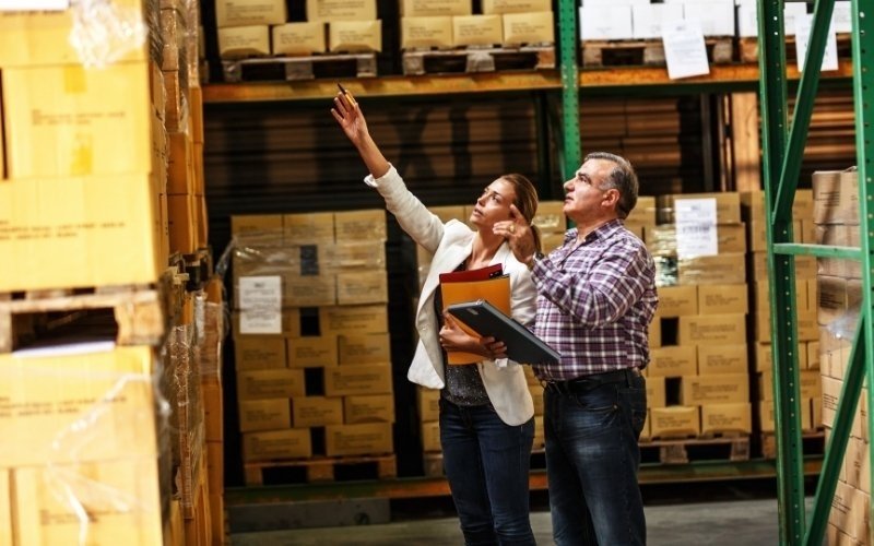 Indirect export property stored in a warehouse before international distribution