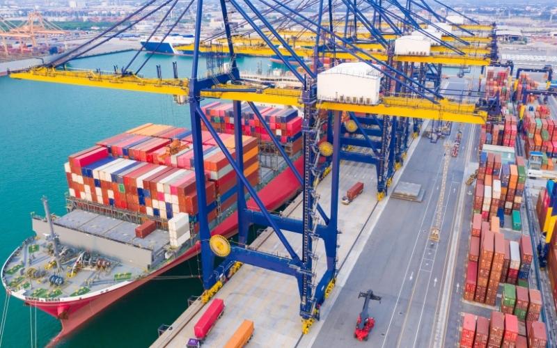 Indirect exports reaching foreign destinations through international shipping ports