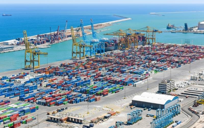 Indirect exports through international shipping and global trade distribution