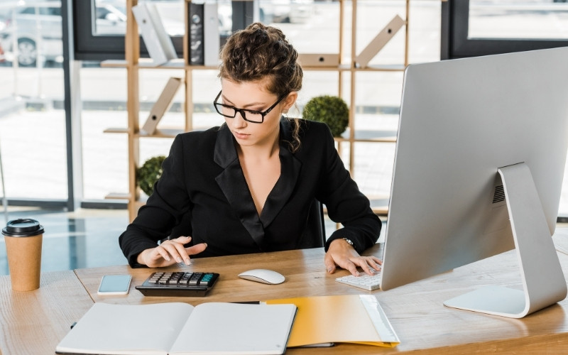 Professional reviewing IC-DISC commission calculations during an audit